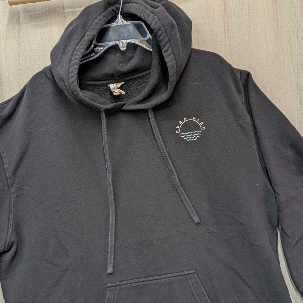 Pura Vida Men's 3XL Black Graphic Wave Hoodie Pullover International Surf Tour